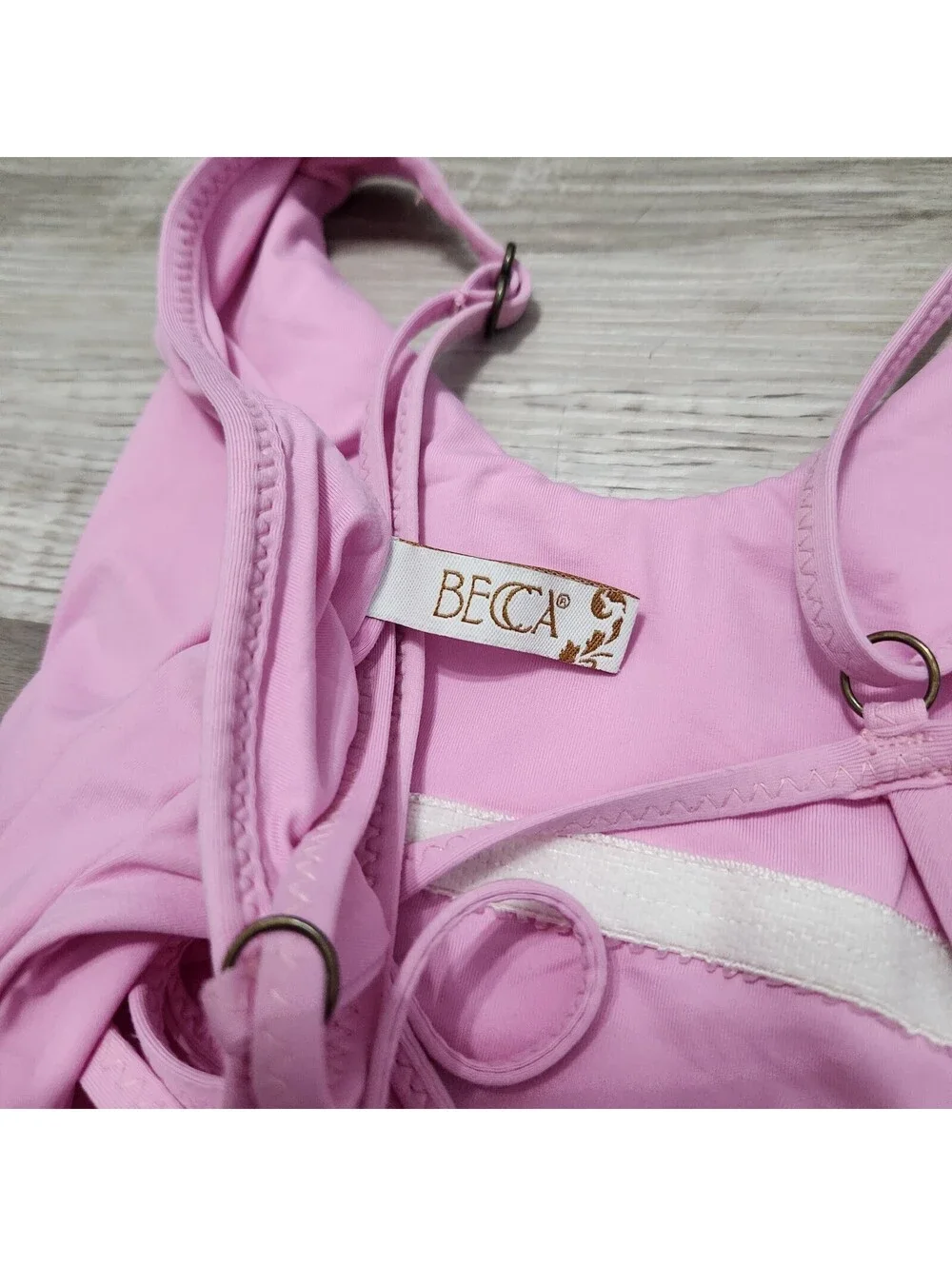 Becca Virtue Swimsuit Pink XS Please Read One Piece Open Back 2-4
